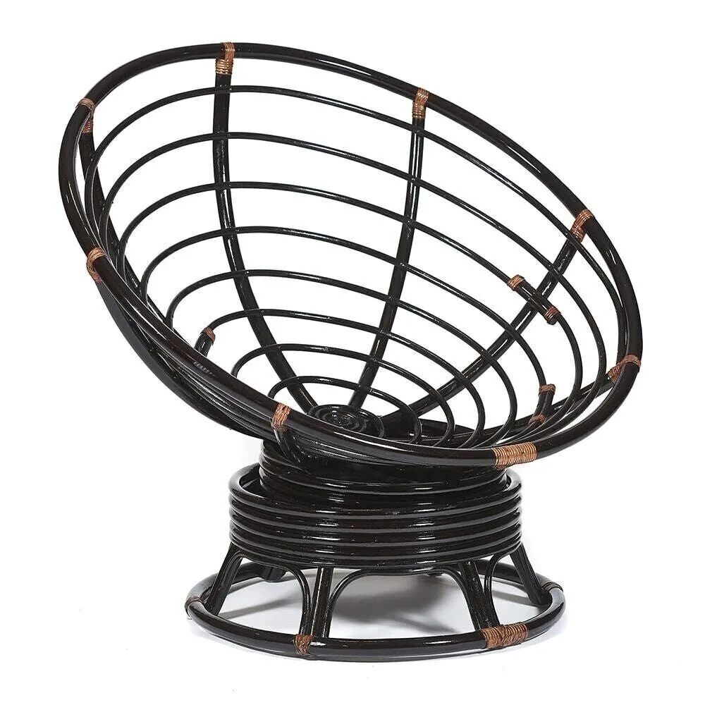 Кресло-качалка PAPASAN/ПАПАСАН w 23/01 B /с подушкой/ Antique brown (античный черно-коричневый)_7271.